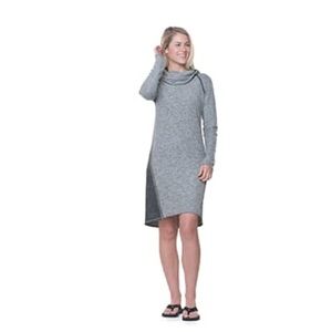 Kuhl Nova Cowl Neck Sweater Dress grey color women’s size small wool blend
